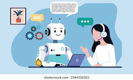 AI-powered chatbot helping small businesses handle routine customer support questions efficiently
