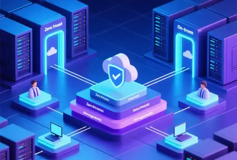 Enterprise Zero Trust Architecture framework diagram showing identity-based access and microsegmented enterprise network